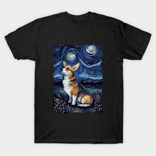 Corgi Starry Night T-Shirt